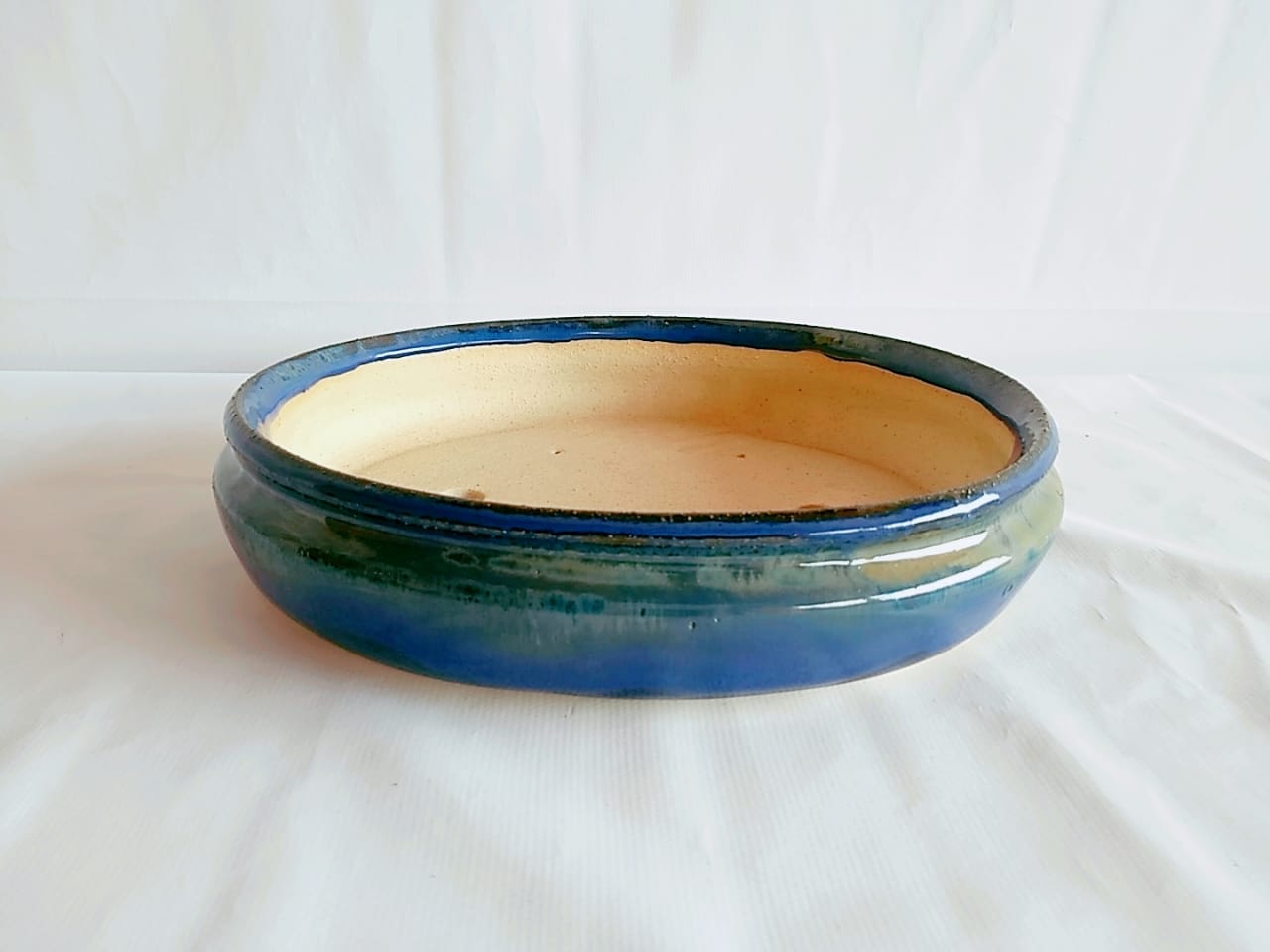 Shaded Want Jug Vaso Bonsai Onodera oval azul 24x21 cm - Bonsai Arte Viva